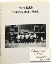 Writings about Music (First Edition, inscribed in 1975) by Steve Reich - 1974