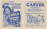 Original promotional theater flyer for the Carver Theater circa 1949, featuring "The Yearling," "Rachel and the Stranger," and "Fighter Squadron