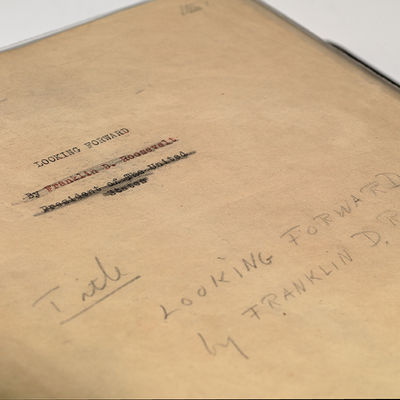 Hand-corrected manuscript for Looking Forward