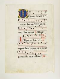 FROM AN EXTREMELY LARGE ANTIPHONER IN LATIN