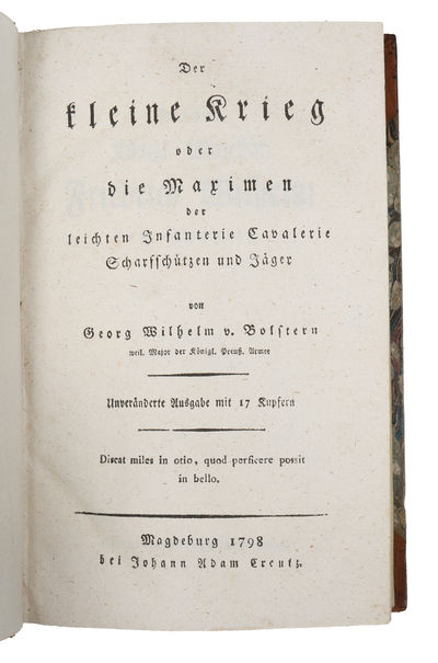 Der kleine Krieg oder die Maximen der leichten Infanterie Cavalerie Scharfschützen und Jäger. Unveränderte Auflage mit 17 Kupfern. (photo 2)