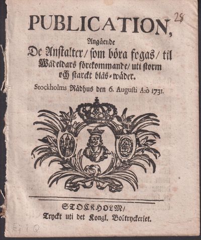 Publication, Angående De Anstalter, som böra…