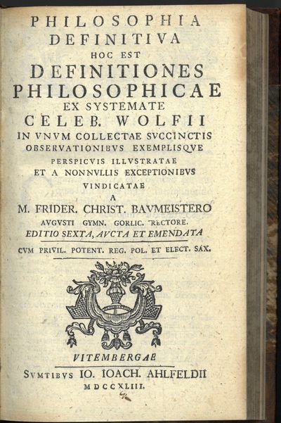 Philosophia Definitiva hoc est Definitiones…