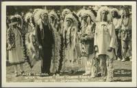 Pres. Coolidge After Becoming Chief Leading Eagle, Days of '76, Deadwood, S.D." Real picture postcard