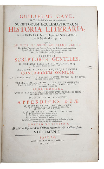Scriptorum ecclesiasticorum historia literaria, a…