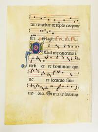 FROM AN EXTREMELY LARGE ANTIPHONER IN LATIN