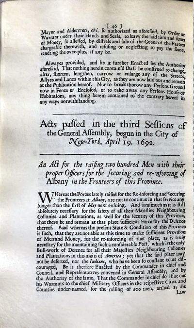 Facsimile of the Laws and Acts of the General Assembly for their Majesties Province of New York. At New York printed and sold by William Bradford, printer to their Majesties King William & Queen Mary, 1694. Edited and annotated by Robert Ludlow Fowler