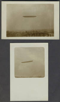 image of Pair of vernacular WWI Dirigible real picture postcards