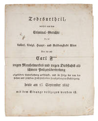 Todesurtheil Welches von dem Criminal-Gerichte der Kaiserl..