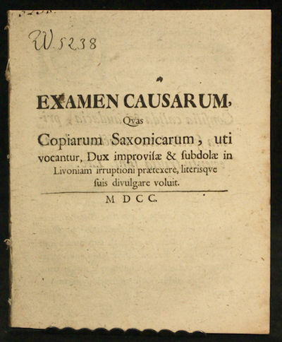 Examen causarum, quas copiarum saxonicarum, uti…
