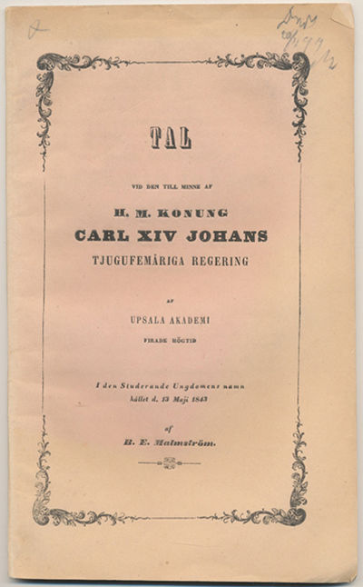 Tal vid den till minne af h. m. konung Carl XIV…
