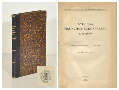 Svenska riksdagens borgarstånd 1719-1866.…