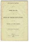 Standing rules of the Council and House of Representatives with joint rules and standing committees. Printed by order of the Council