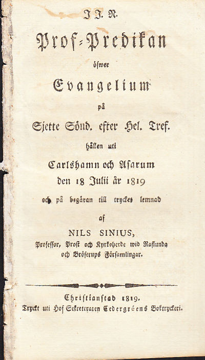 Prof-predikan öfwer evangelium på sjette sönd.…