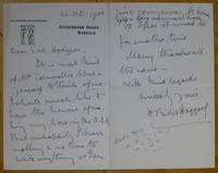 Autograph Letter Signed, to "Dear Earl Hodgson