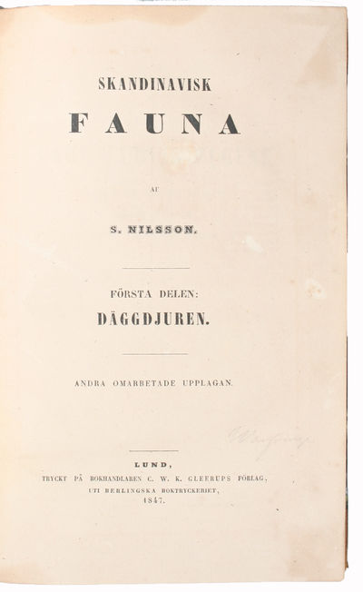 Skandinavisk Fauna. 4 Dele. (1. Däggdjuren. 2. Upplagan. - 2. Foglarna. 1.-2. Bd. Tredje Uppl. - 3. Amfibierna. (Skandinavisk Herpetologi). - 4. Fiskarna.). (photo 2)