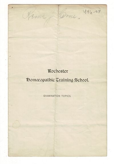 Rochester Homæopathic Training School. Examination