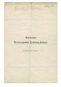 Rochester Homæopathic Training School. Examination topics