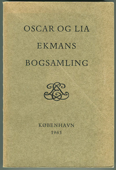 Katalog over ingeniør Oscar Ekmans og fru Lia…
