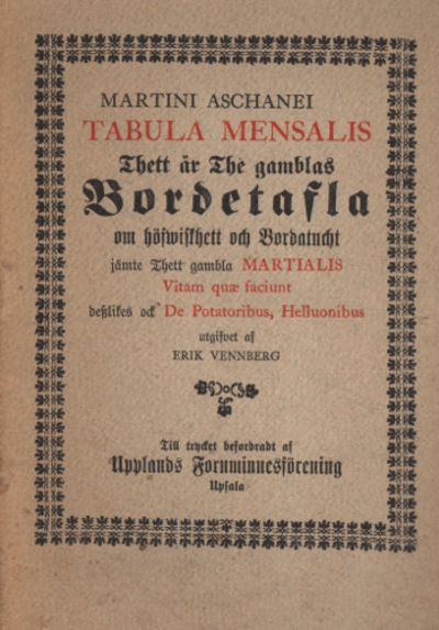 TABULA MENSALIS. Thett är The gamblas Bordetafla…
