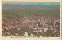 Aerial view of Denver, Colorado, and Snowcapped Continental divide, 1960s Postcard