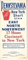 Pennsylvania New York Short Line - Through Cars and New Fast Time - East North Northwest. Time...