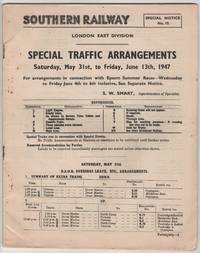 Special Traffic Arrangements London East Division Saturday, May 31st, to Friday, June 13th, 1947