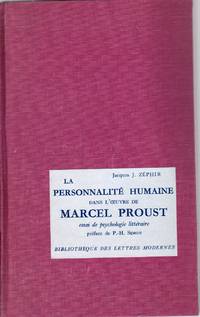 La personnalité humaine dans l'oeuvre de Marcel Proust.