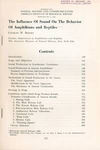 The Influence of Sound on the Behavior of Amphibians and Reptiles