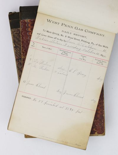 [Collection of Three Pennsylvania Oil and Gas Daily Report Ledgers, Recording Maintenance Details on Gas Wells During the Pennsylvania Oil Boom]