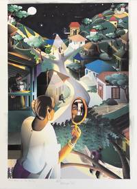 ORIGINAL WATERCOLOR PAINTING TITLED "FULL MOON IN THE VALLEY" [Signed]