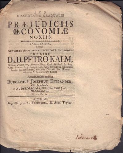 Dissertatio gradualis de praejudiciis oeconomiae…