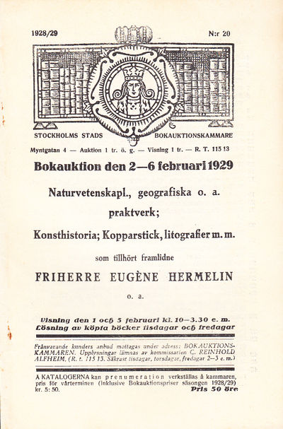 Bokauktion den 2-6 februari 1929.…