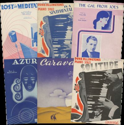 Group of Nine Duke Ellington Songsheets Published by Exclusive Productions in the Late 1930s, Including a Copy of “La De Doody Doo” Signed by the Illustrator Billy DeBeck