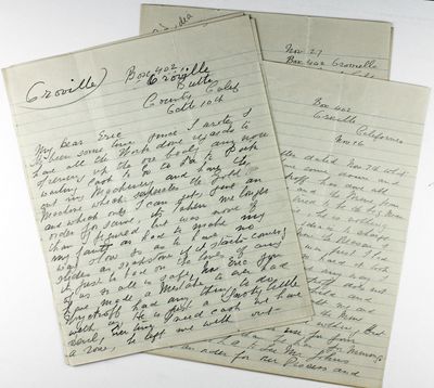 [Three Autograph Letters from a Gold Mining Engineer Working Near Oroville]