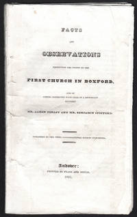 cover of Facts and Observations Reflecting on the Doings of the First Church in Boxford, and of others connected with them in a difficulty between Mr. Aaron Perley and Mr. Benjamin Spofford.