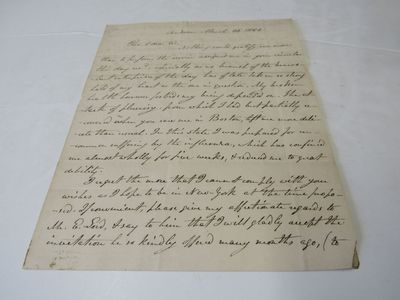 Two-page letter from dated Andover March 28, 1826, from [Rev. Dr.] E. Porter to Absalom Petrs Sec. U.D. Miss. Society New York