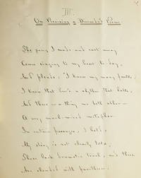 Manuscript corrected of the poem "On Revising a Discarded Poem". The last 10 lines have been written out again as the published version. Signed in full, With 2 page typed transcript