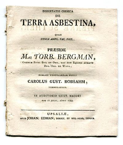 Dissertatio chemica de terra asbestina. A.a.
