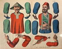 Uncut Articulated Paper Doll Depicting Chinese Man and Turkish Man