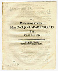 Vid domprobstens, herr doct. Joh. Sparschuchs…