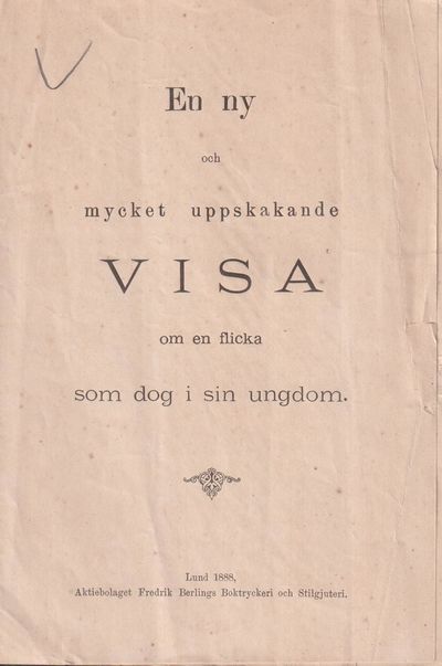 En ny och mycket uppskakande visa om en flicka…