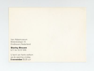 Exhibition postcard: Stanley Brouwn (5 November-12 December 1976)