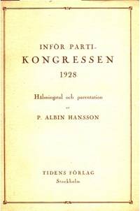 Inför partikongressen 1928. Hälsningstal och…