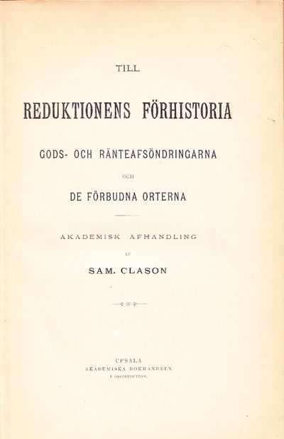 Till reduktionens förhistoria. Gods- och…