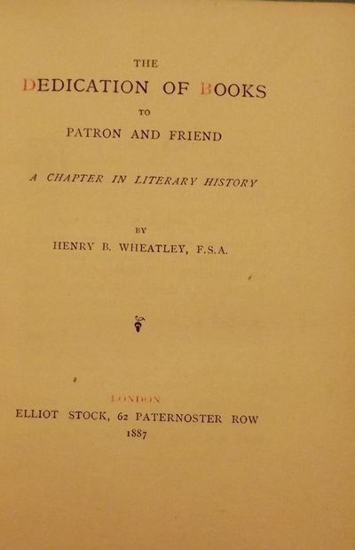 THE DEDICATION OF BOOKS