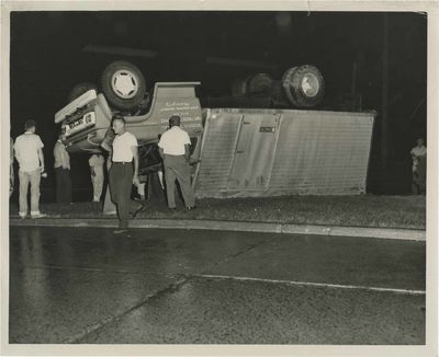 Archive of 48 original photographs of car accident scenes, 1961-1968