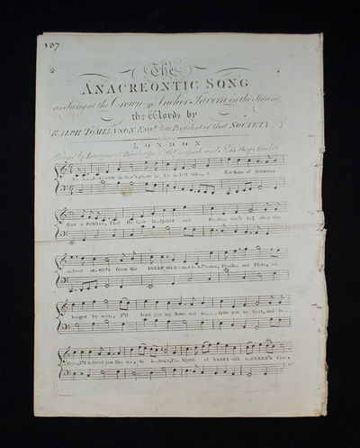 Anacreontic Song, as Sung at the Crown & Anchor Tavern in the Strand
