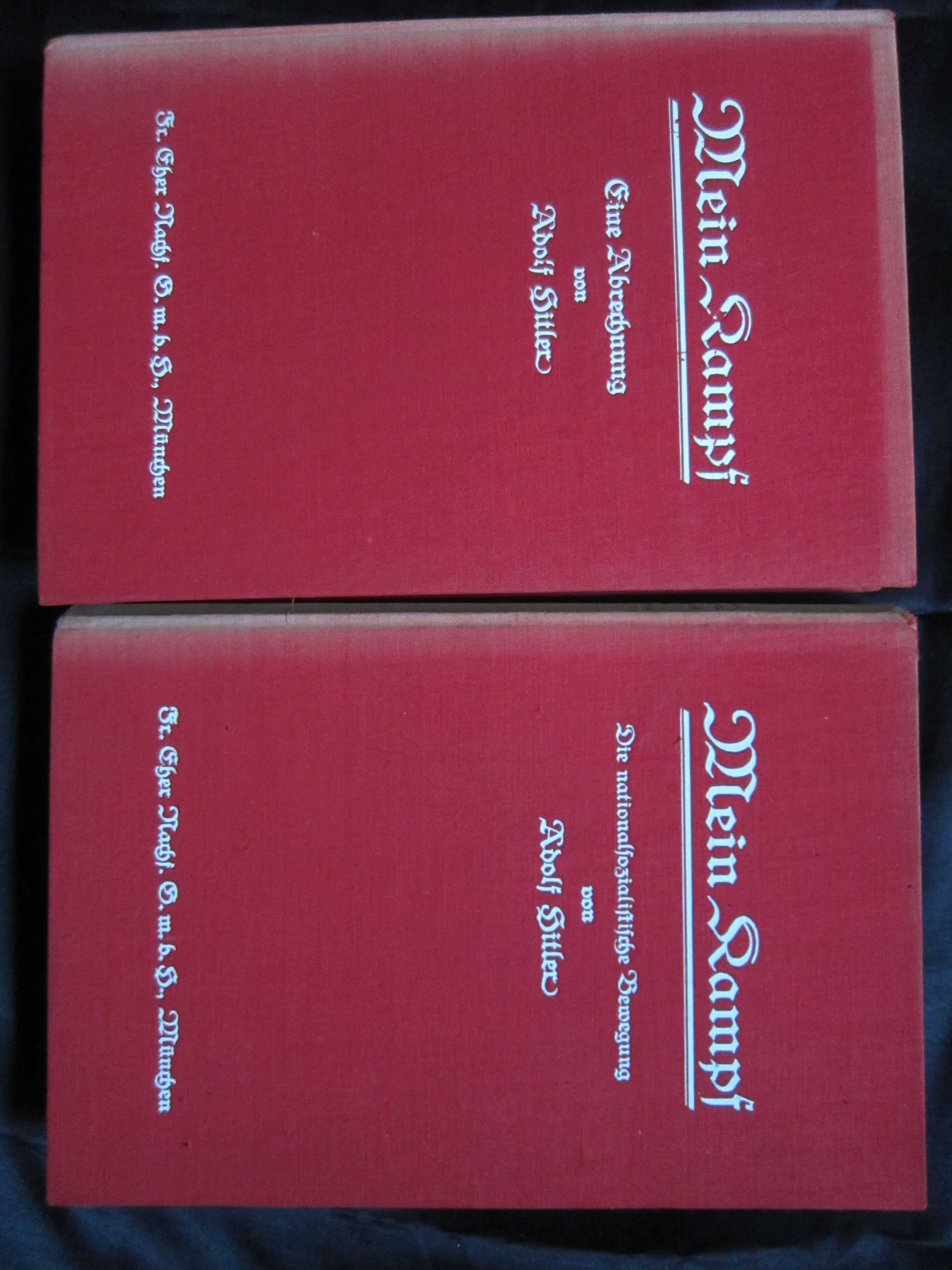 Mein Kampf by Adolf Hitler 1926 vol.1 1927 vol.2 First edition by