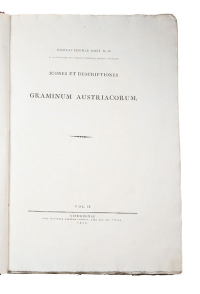 Icones et Descriptiones Graminum Austriacorum. Vol. 1-3 (of 4). - [THE MOST MAGNIFENT WORK ON GRASSES EVER PRODUCED] (photo 6)